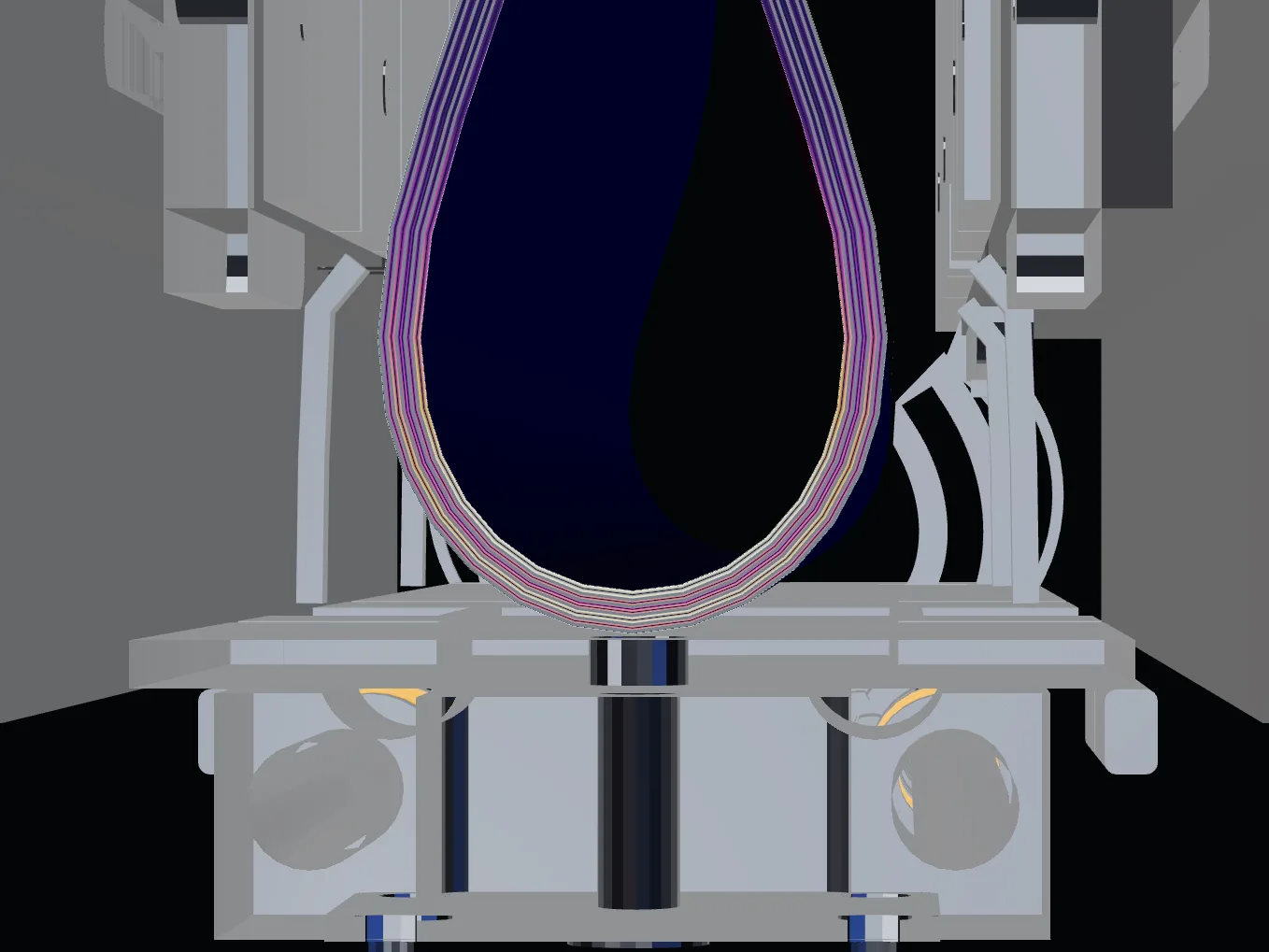 3D model of the iPhone Duo screen folding in a teardrop shape